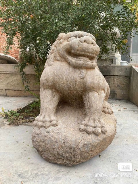 古玩雜項青石獅子真品鑒賞圖