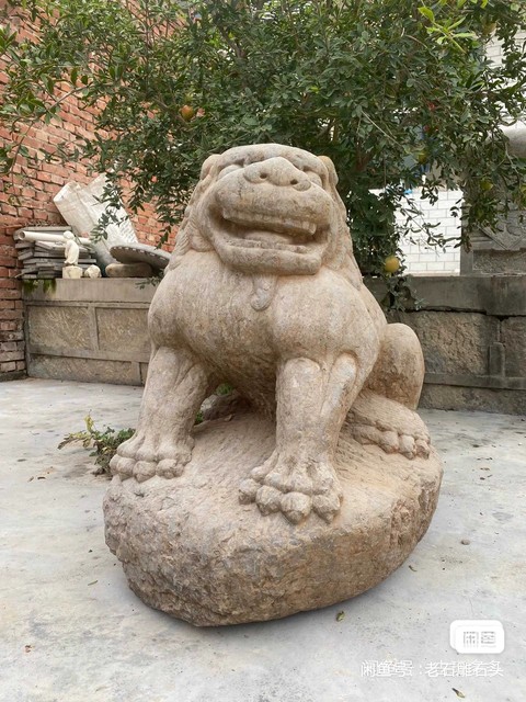 古玩雜項青石獅子真品鑒賞圖