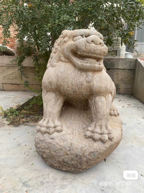 古玩雜項青石獅子真品鑒賞圖