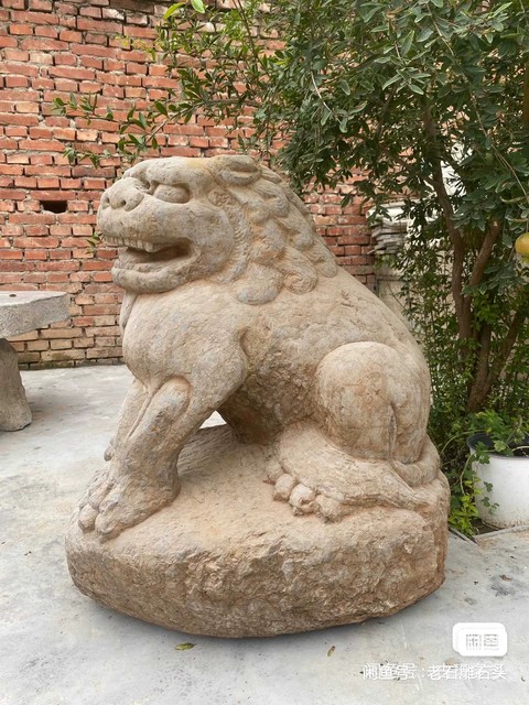 古玩雜項青石獅子真品鑒賞圖