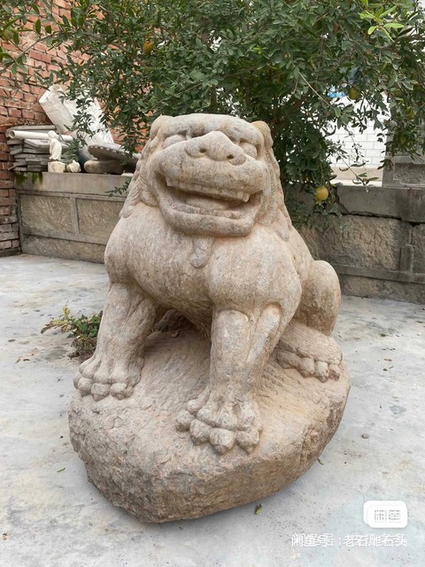 古玩雜項青石獅子真品鑒賞圖