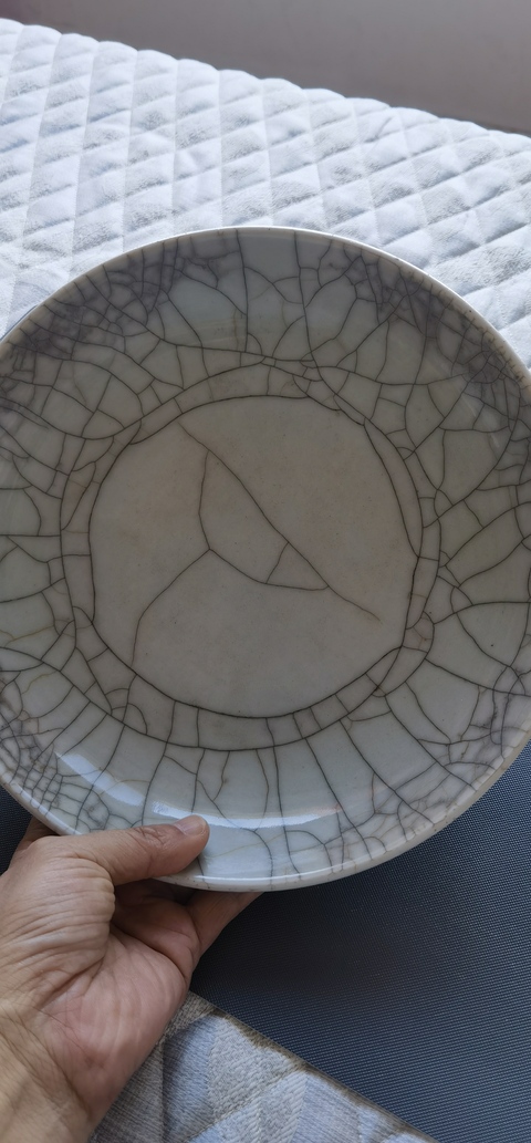 古玩陶瓷哥釉七星盤真品鑒賞圖