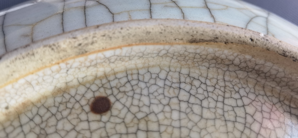 古玩陶瓷哥釉七星盤真品鑒賞圖