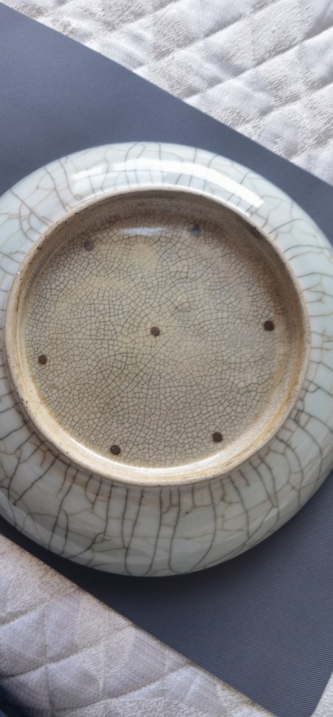 古玩陶瓷哥釉七星盤真品鑒賞圖