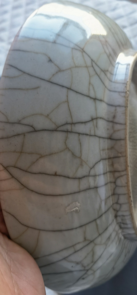 古玩陶瓷哥釉七星盤真品鑒賞圖