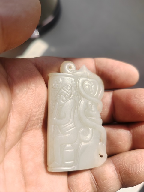 古玩玉器和田玉雕“舞女牌”真品鑒賞圖