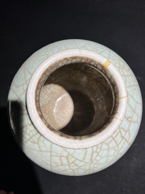 古玩陶瓷仿官釉太白罐真品鑒賞圖