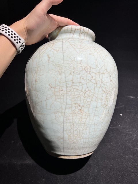 古玩陶瓷仿官釉太白罐真品鑒賞圖