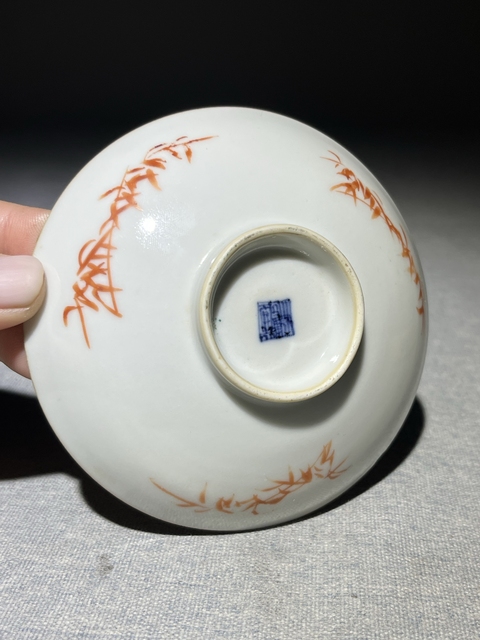 古玩陶瓷粉彩山水人物盤真品鑒賞圖