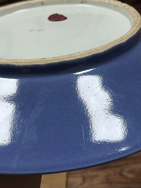 古玩陶瓷藍釉盤真品鑒賞圖