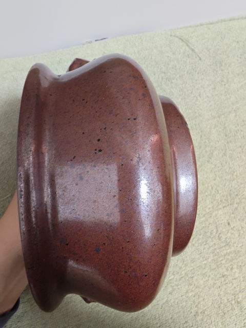 古玩陶瓷鐵銹釉獅耳爐真品鑒賞圖