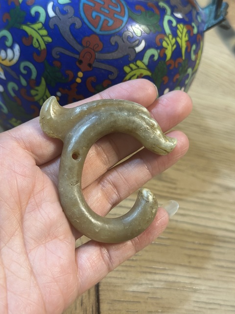 古玩玉器仿古玉龍型件真品鑒賞圖