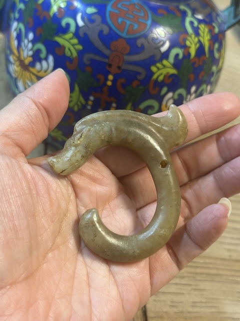 古玩玉器仿古玉龍型件真品鑒賞圖