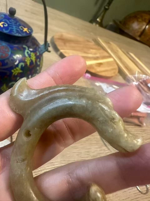 古玩玉器仿古玉龍型件真品鑒賞圖