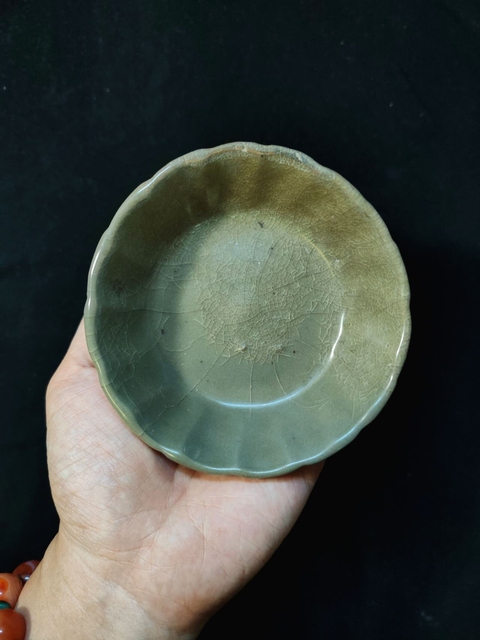 古玩陶瓷龍泉青瓷蔗椴洗真品鑒賞圖