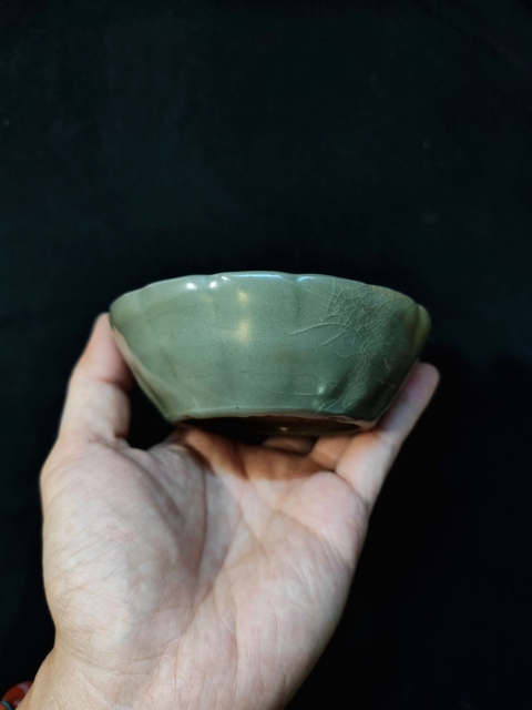 古玩陶瓷龍泉青瓷蔗椴洗真品鑒賞圖