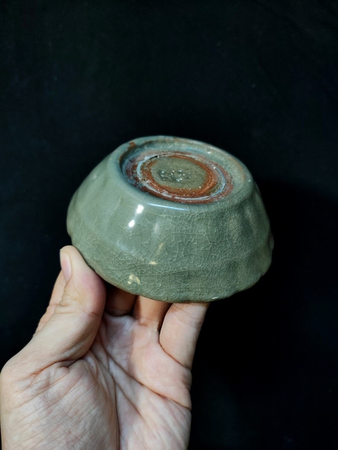 古玩陶瓷龍泉青瓷蔗椴洗真品鑒賞圖