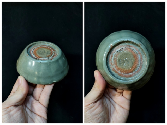 古玩陶瓷龍泉青瓷蔗椴洗真品鑒賞圖