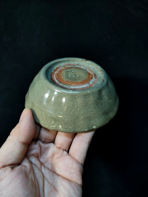 古玩陶瓷龍泉青瓷蔗椴洗真品鑒賞圖