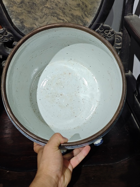 古玩陶瓷青花纏枝花紋四系粥罐真品鑒賞圖