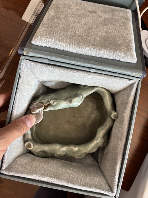 古玩陶瓷如意形三足洗真品鑒賞圖