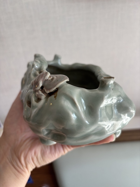 古玩陶瓷如意形三足洗真品鑒賞圖