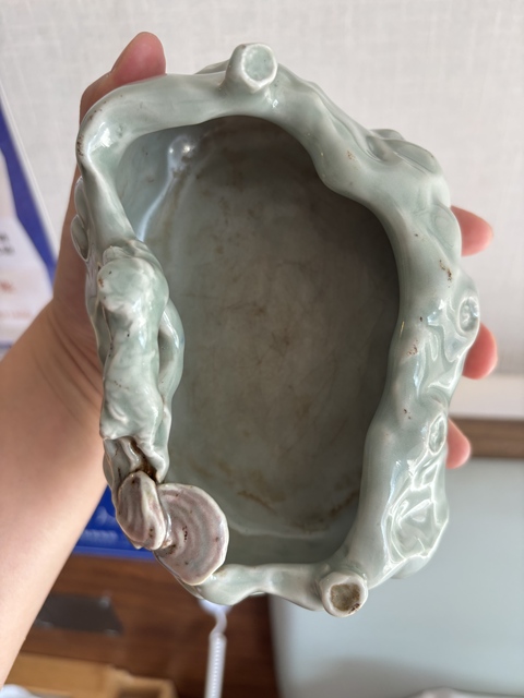 古玩陶瓷如意形三足洗真品鑒賞圖