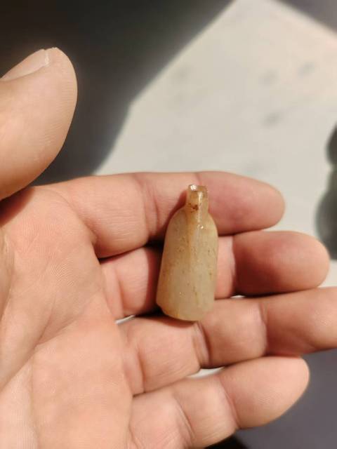 古玩玉器做舊仿漢代“玉翁仲”真品鑒賞圖