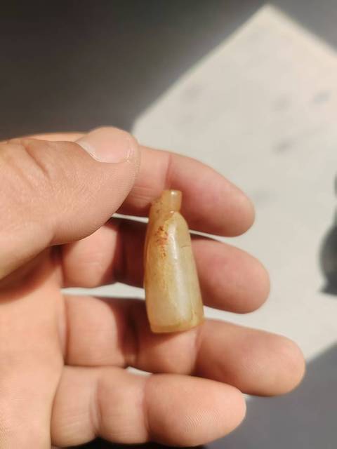 古玩玉器做舊仿漢代“玉翁仲”真品鑒賞圖