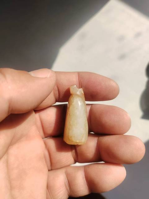 古玩玉器做舊仿漢代“玉翁仲”真品鑒賞圖