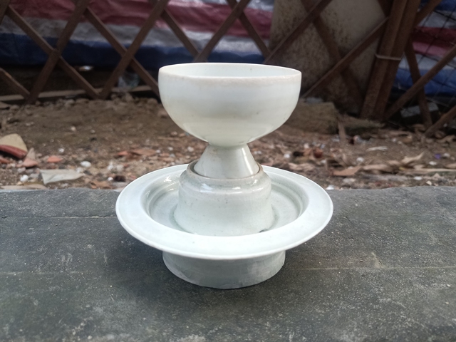 古玩陶瓷湖田窯青白釉臺盞真品鑒賞圖