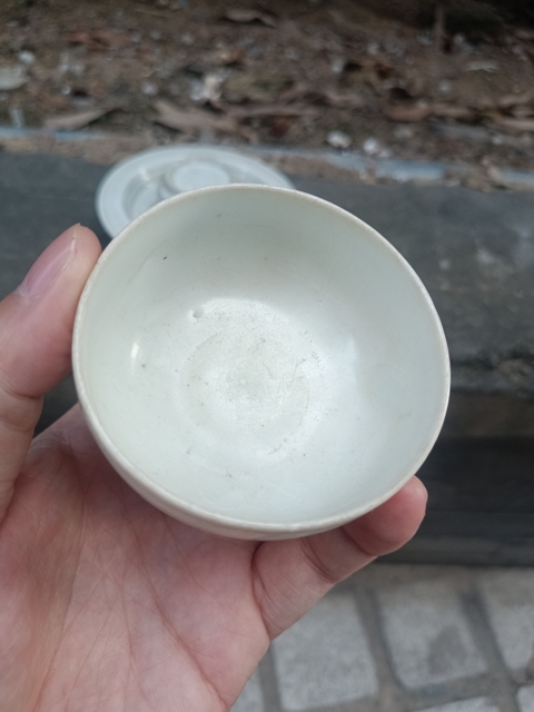 古玩陶瓷湖田窯青白釉臺盞真品鑒賞圖