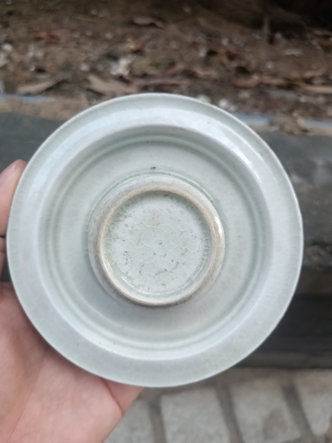 古玩陶瓷湖田窯青白釉臺盞真品鑒賞圖