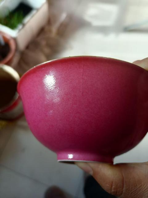 古玩陶瓷胭脂紅釉碗拍賣(mài)，當(dāng)前價(jià)格2500元