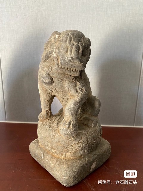 古玩雜項青石獅子真品鑒賞圖