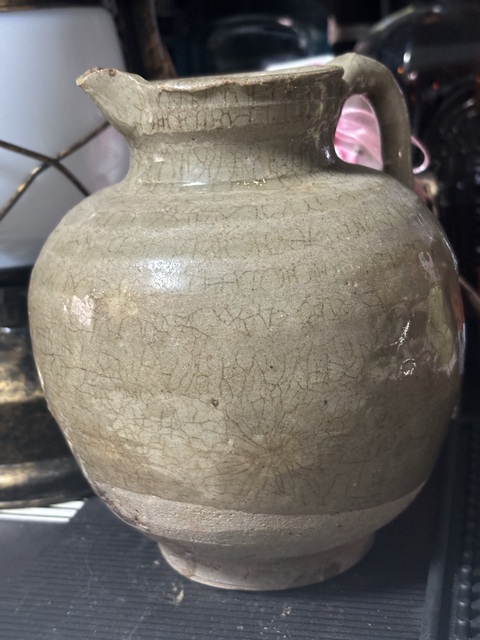 古玩陶瓷元末明初·青釉鴨嘴壺拍賣，當前價格198元