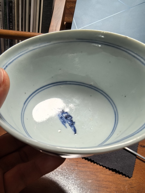 古玩陶瓷清中早期青花蓋碗真品鑒賞圖