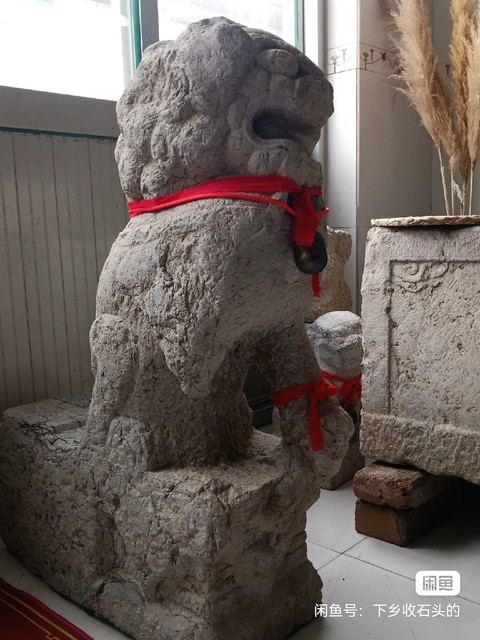 古玩雜項青石獅子真品鑒賞圖