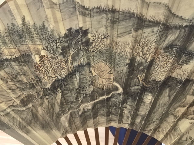 古玩字畫蕭愻款山水成扇真品鑒賞圖