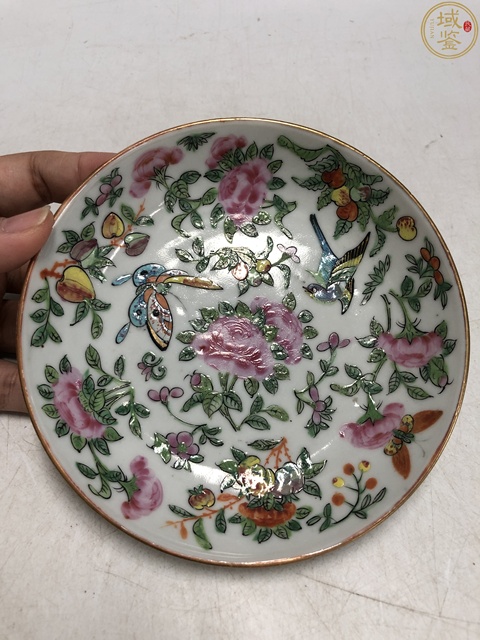 古玩陶瓷清晚·廣彩花鳥紋杯碟一套拍賣，當(dāng)前價格1388元