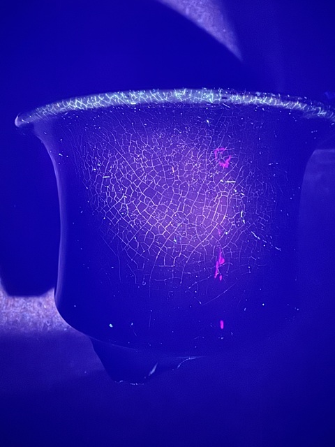 古玩陶瓷鈞紅釉三足香爐真品鑒賞圖