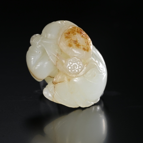 古玩玉器持荷童子真品鑒賞圖