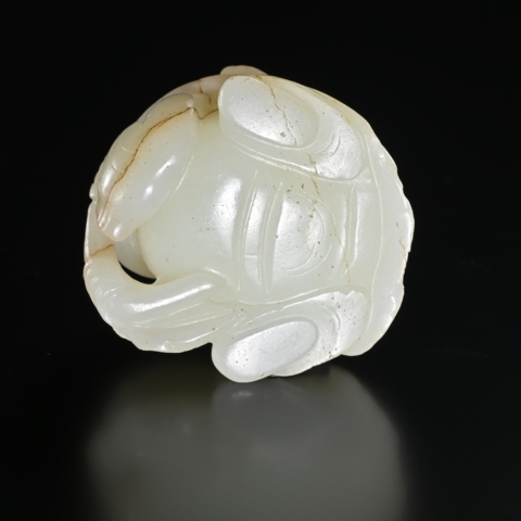 古玩玉器持荷童子真品鑒賞圖