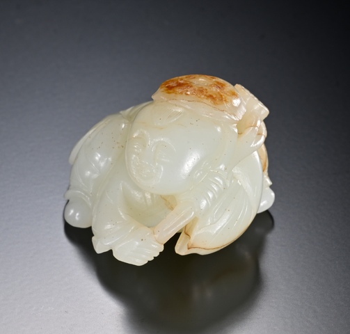 古玩玉器持荷童子真品鑒賞圖