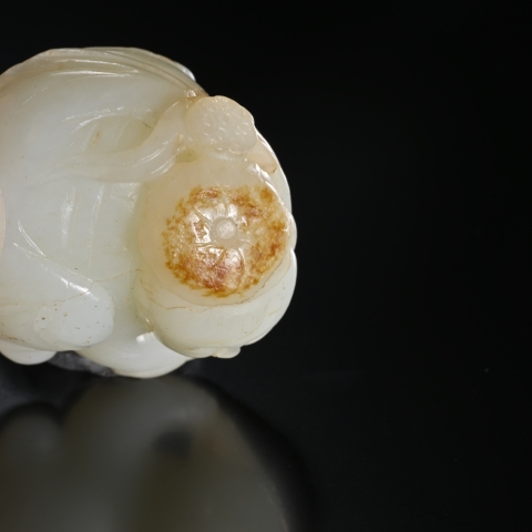 古玩玉器持荷童子真品鑒賞圖