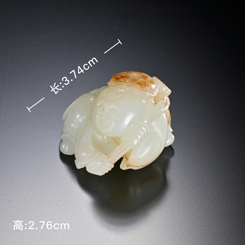 古玩玉器持荷童子真品鑒賞圖