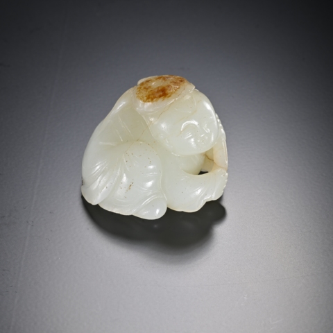 古玩玉器持荷童子真品鑒賞圖