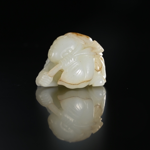 古玩玉器持荷童子真品鑒賞圖