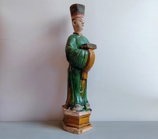 古玩陶瓷碩大的明代三彩人物俑45.5厘米拍賣，當前價格342元