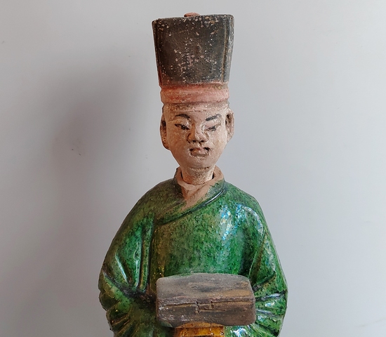 古玩陶瓷碩大的明代三彩人物俑45.5厘米拍賣，當前價格342元